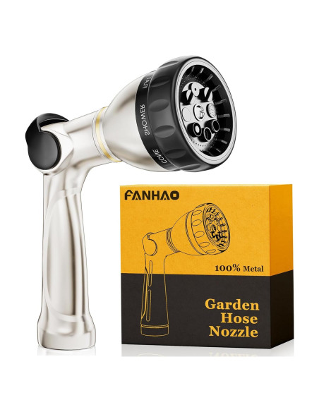 Boquilla de Manguera FANHAO Metal 8 Patrones Riego Jardín