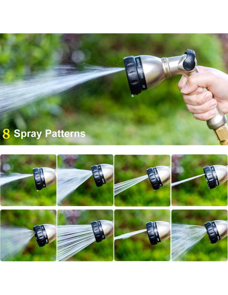 Boquilla de Manguera FANHAO Metal 8 Patrones Riego Jardín