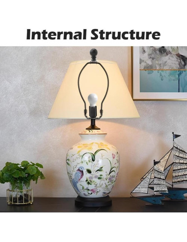 Soporte de lámpara Asjeumt 25.4 cm negro, juego de 2 piezas