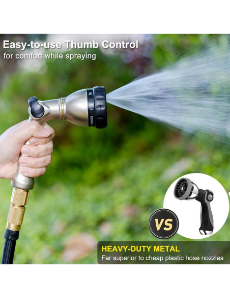 Boquilla de Manguera FANHAO Metal 8 Patrones Riego Jardín
