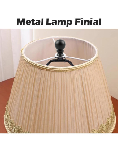 Soporte de lámpara Asjeumt 25.4 cm negro, juego de 2 piezas