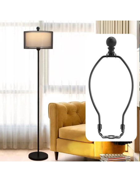 Soporte de lámpara Asjeumt 25.4 cm negro, juego de 2 piezas