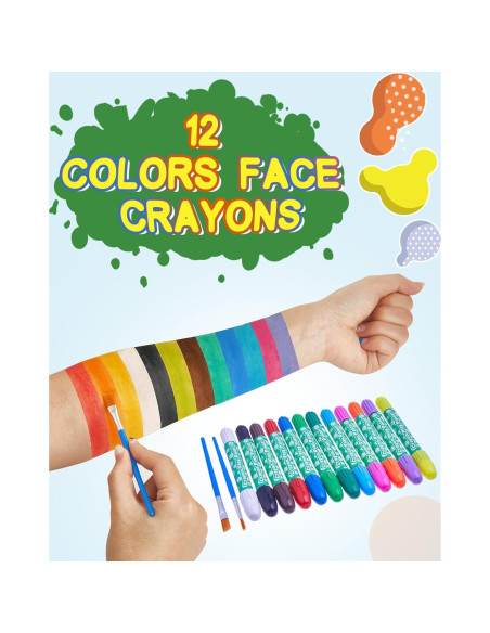 Kit de Pintura Facial Lictin 12 Colores Arcoíris - No Tóxico