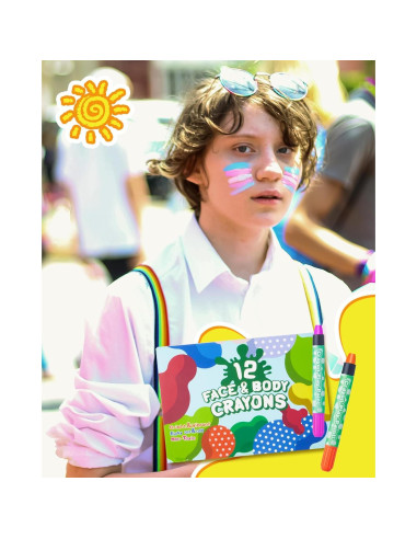 Kit de Pintura Facial Lictin 12 Colores Arcoíris - No Tóxico