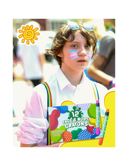 Kit de Pintura Facial Lictin 12 Colores Arcoíris - No Tóxico