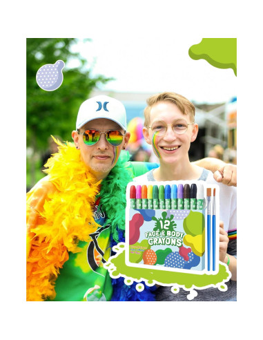 Kit de Pintura Facial Lictin 12 Colores Arcoíris - No Tóxico