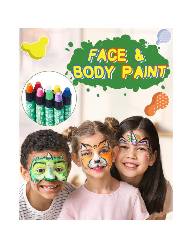 Kit de Pintura Facial Lictin 12 Colores Arcoíris - No Tóxico