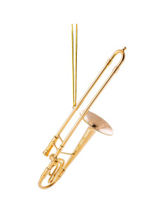 Adorno de Árbol de Navidad Trompeta de Oro Broadway Gifts 10 cm 2