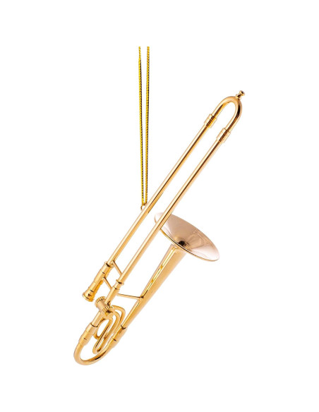 Adorno de Árbol de Navidad Trompeta de Oro Broadway Gifts 10 cm