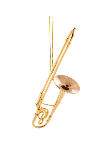 Adorno de Árbol de Navidad Trompeta de Oro Broadway Gifts 10 cm