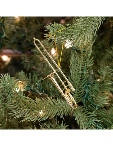 Adorno de Árbol de Navidad Trompeta de Oro Broadway Gifts 10 cm