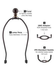 Juego de remates de lámpara Qc - 20,32 cm, 2 soportes 2