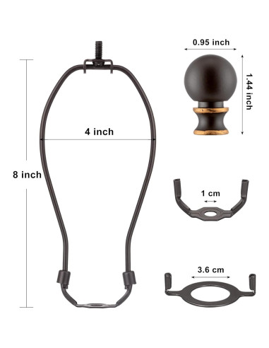 Juego de remates de lámpara Qc - 20,32 cm, 2 soportes