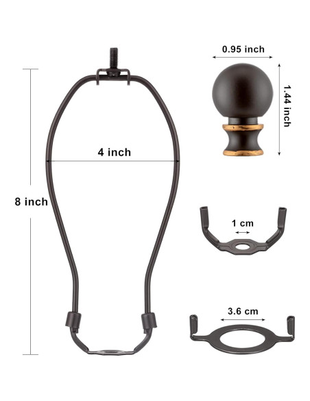 Juego de remates de lámpara Qc - 20,32 cm, 2 soportes