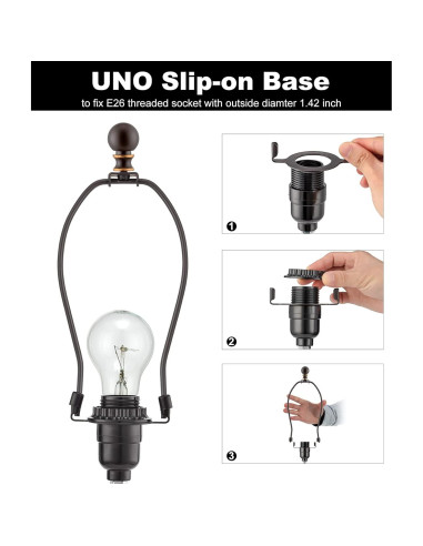 Juego de remates de lámpara Qc - 20,32 cm, 2 soportes