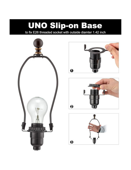 Juego de remates de lámpara Qc - 20,32 cm, 2 soportes