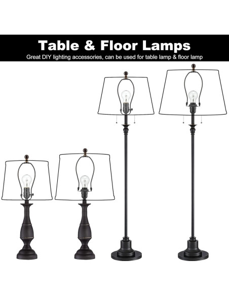 Juego de remates de lámpara Qc - 20,32 cm, 2 soportes