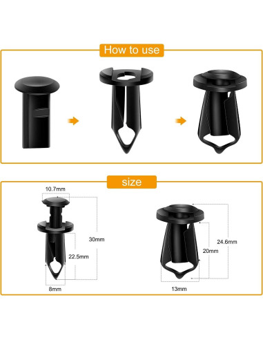 GOOACC GRC-70 35PCS Tornillos y Clips para Parachoques