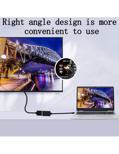 Cable HDMI Macho a Macho 15cm PNGKNYOCN 4K 60Hz Ángulo Recto