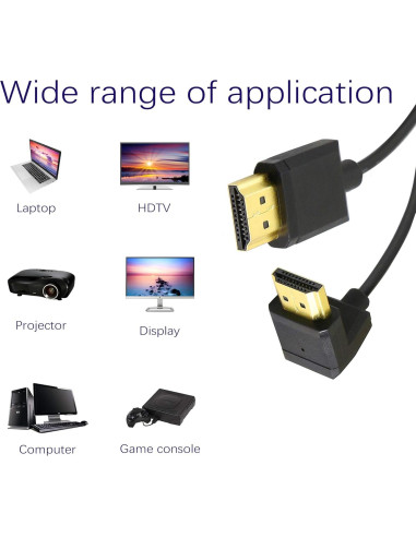 Cable HDMI Macho a Macho 15cm PNGKNYOCN 4K 60Hz Ángulo Recto