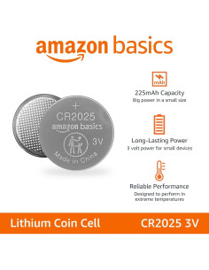 Baterías de Botón Amazon Basics CR2025 Paquete de 6 3V 2