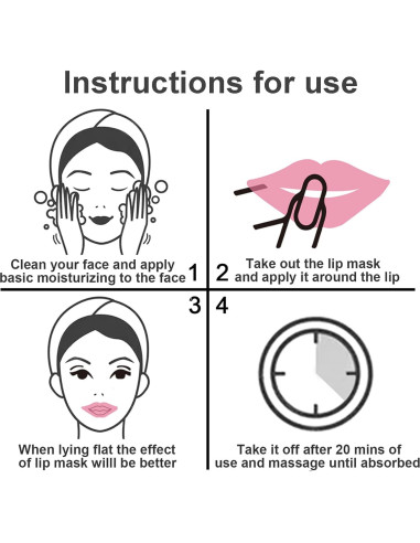 Mascarilla de Colágeno para Labios Permotary 30 Pcs Hidratante