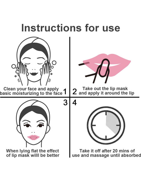 Mascarilla de Colágeno para Labios Permotary 30 Pcs Hidratante