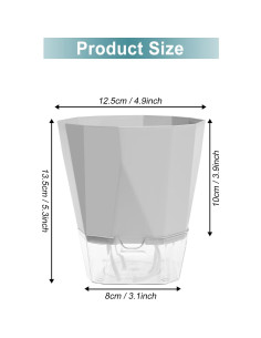 Paquete de 3 macetas autorriego Samhe 12.45 cm jardín 2
