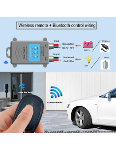 Interruptor Remoto Inalámbrico GLOBELEC DC12-76V 30m 2