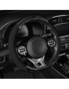 Cubierta de Volante BDK SW-1004-BK Cuero PU y Madera 2