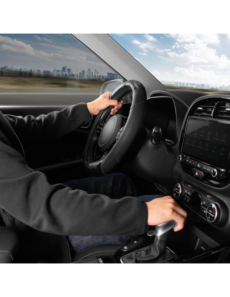 Cubierta de Volante BDK SW-1004-BK Cuero PU y Madera