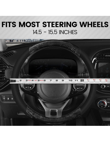 Cubierta de Volante BDK SW-1004-BK Cuero PU y Madera