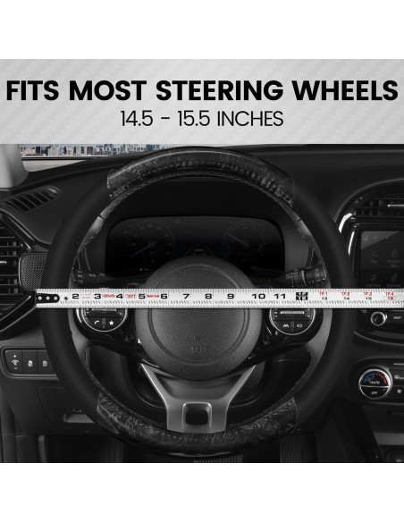 Cubierta de Volante BDK SW-1004-BK Cuero PU y Madera