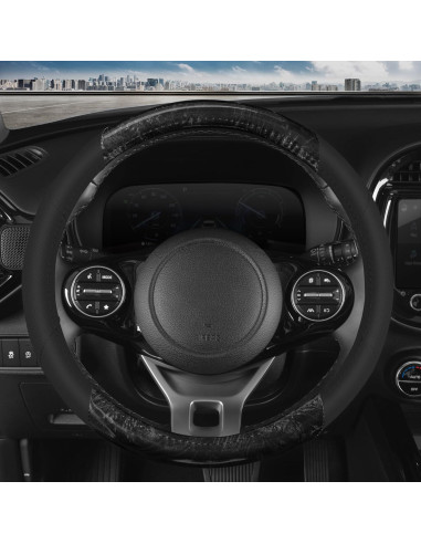 Cubierta de Volante BDK SW-1004-BK Cuero PU y Madera