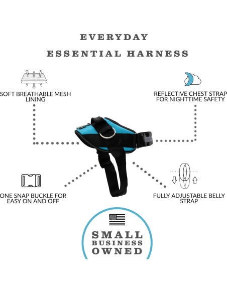 Arnés Esencial ShawnCo Azul Oceánico S Antitirones Ajustable