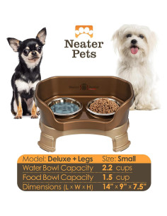 Neater Feeder Cuencos Elevados para Perros Pequeños Bronce 2