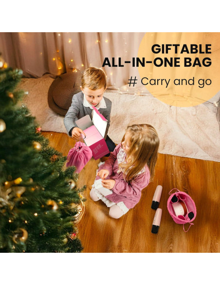 YLL Mini Máquina de Karaoke Rosa con 4 Micrófonos Inalámbricos YLL Mini Máquina de Karaoke Rosa con 4 Micrófonos Inalámbricos