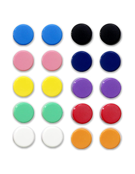 Imanes de Nevera Qualsen, 20 Piezas, 10 Colores, Redondos Imanes de Nevera Qualsen, 20 Piezas, 10 Colores, Redondos