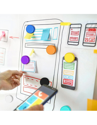 Imanes de Nevera Qualsen, 20 Piezas, 10 Colores, Redondos