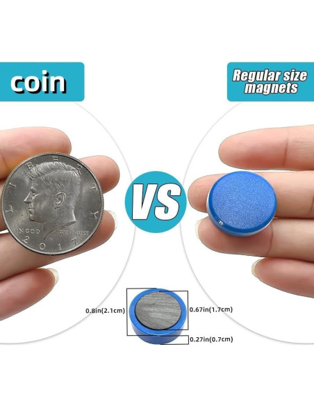 Imanes de Nevera Qualsen, 20 Piezas, 10 Colores, Redondos Imanes de Nevera Qualsen, 20 Piezas, 10 Colores, Redondos