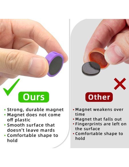 Imanes de Nevera Qualsen, 20 Piezas, 10 Colores, Redondos Imanes de Nevera Qualsen, 20 Piezas, 10 Colores, Redondos