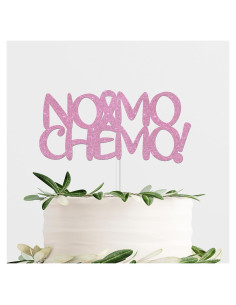 Adorno de Pastel No Mo Chemo - Brillo Rosa - 10x7.6 cm