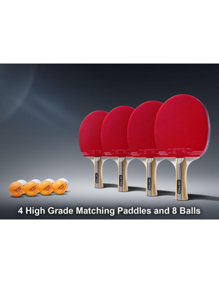 Set de Ping Pong Detro para 4 Jugadores con Estuche