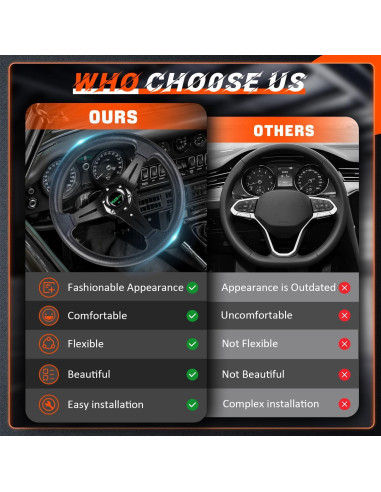 Volante de Carreras RASTP 35 cm Universal con Claxon - Negro