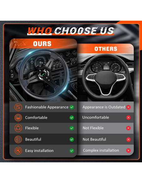 Volante de Carreras RASTP 35 cm Universal con Claxon - Negro