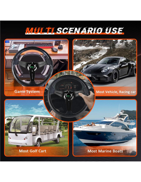 Volante de Carreras RASTP 35 cm Universal con Claxon - Negro