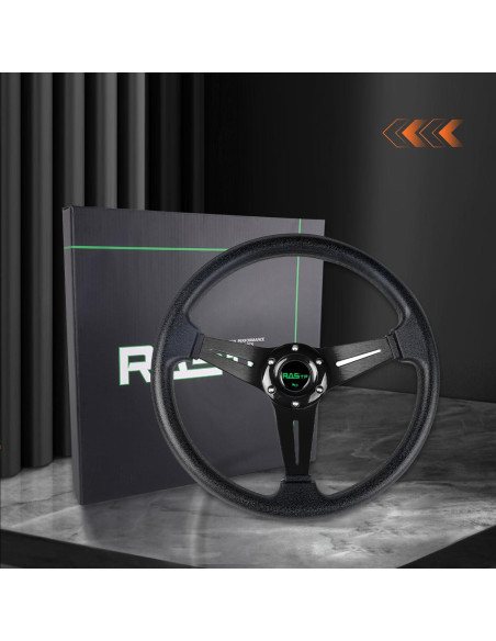 Volante de Carreras RASTP 35 cm Universal con Claxon - Negro