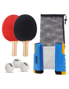 Conjunto de Tenis de Mesa GSE Ajustable con Red y Palas