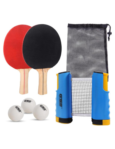 Conjunto de Tenis de Mesa GSE Ajustable con Red y Palas