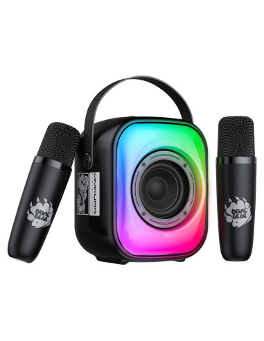 Mini Máquina de Karaoke PHNIXGAM L7 con 2 Micrófonos Inalámbricos